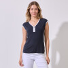 Blusa Zips AZUL/BLANCO