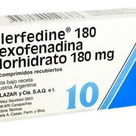 Alerfedine 180 mg x10 Comprimidos – Antihistamínico de Acción Prolongada Alerfedine 180 mg x10 Comprimidos – Antihistamínico de Acción Prolongada