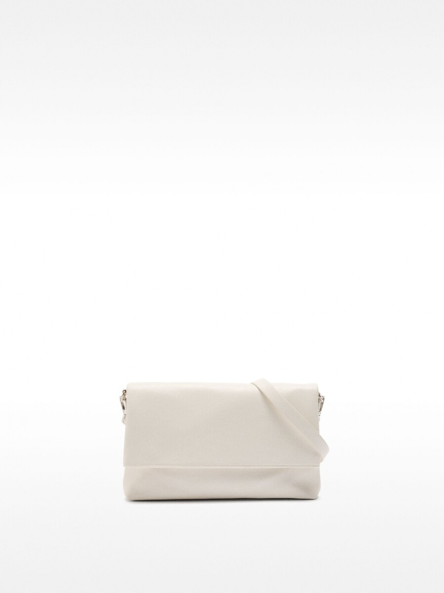 Bolso Bandolera Con Solapa Imantada - blanco 