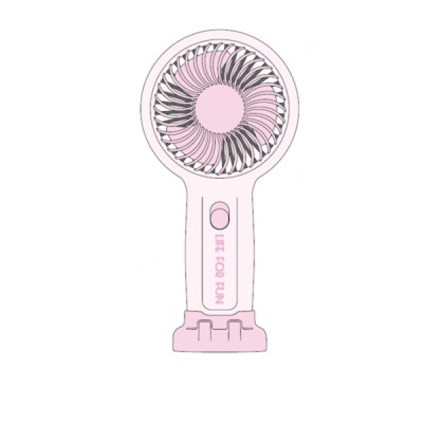 Ventilador mini con soporte rosa