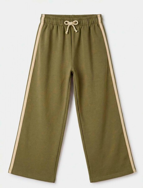 PANTALONES DEPORTIVOS DE PIERNA ANCHA VERDE