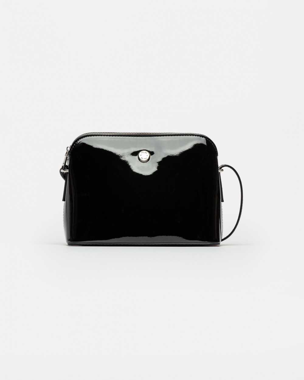 Bandolera Dyna En Efecto Cuero Charol Negro