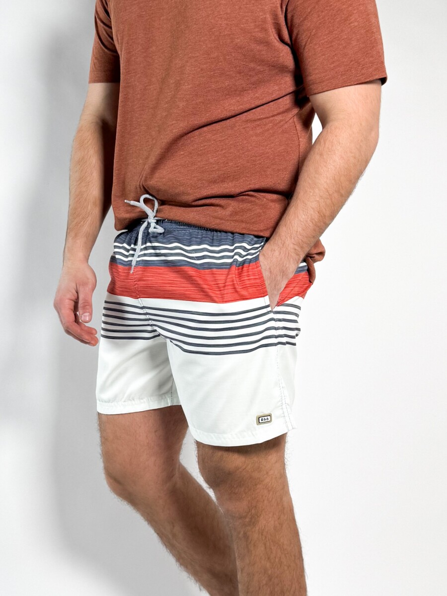 Short de baño estampado Lanzani - Naranja 