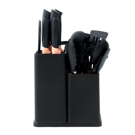 Set x 19 Utensilios de cocina en silicona libre de BPA Negro