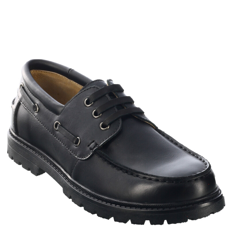 Zapato de Niños Branch leñador TAP escolar de cuero Negro