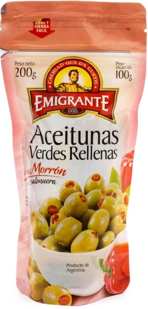 ACEITUNA RELLENA MORRON D/P 100G EMIGRANTE 