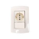 Plaqueta armada int.unipolar + schuko blanche Sica ELE07654