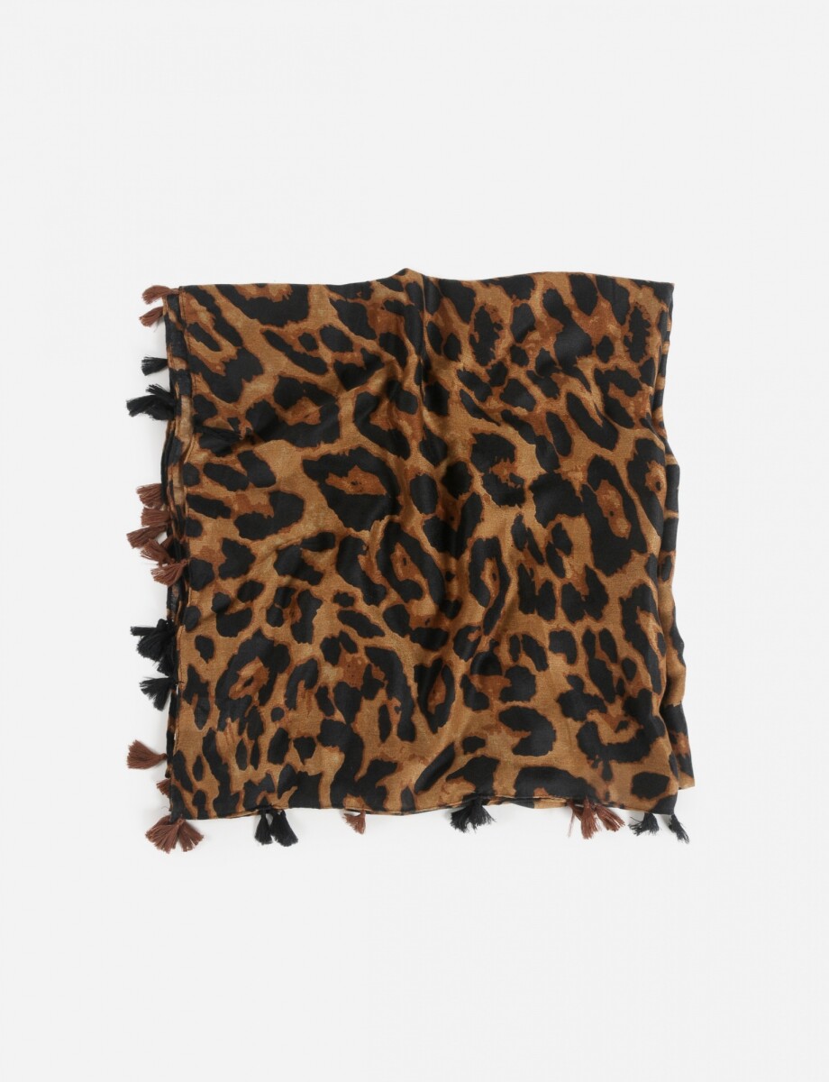 Pashmina animal print - marrón 