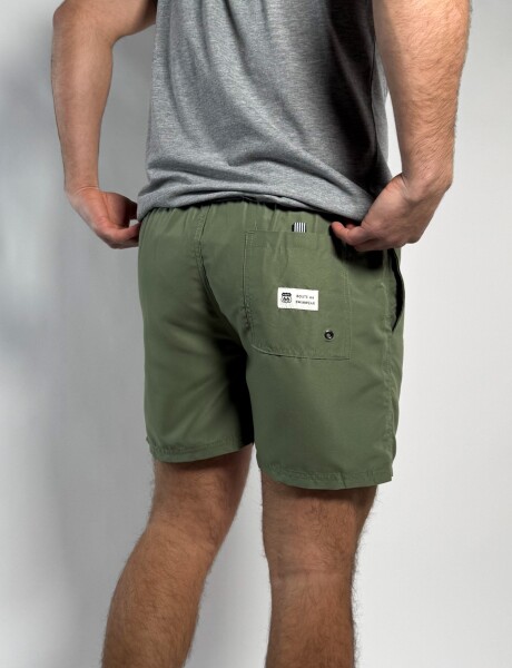 Short de baño liso Salvo Militar
