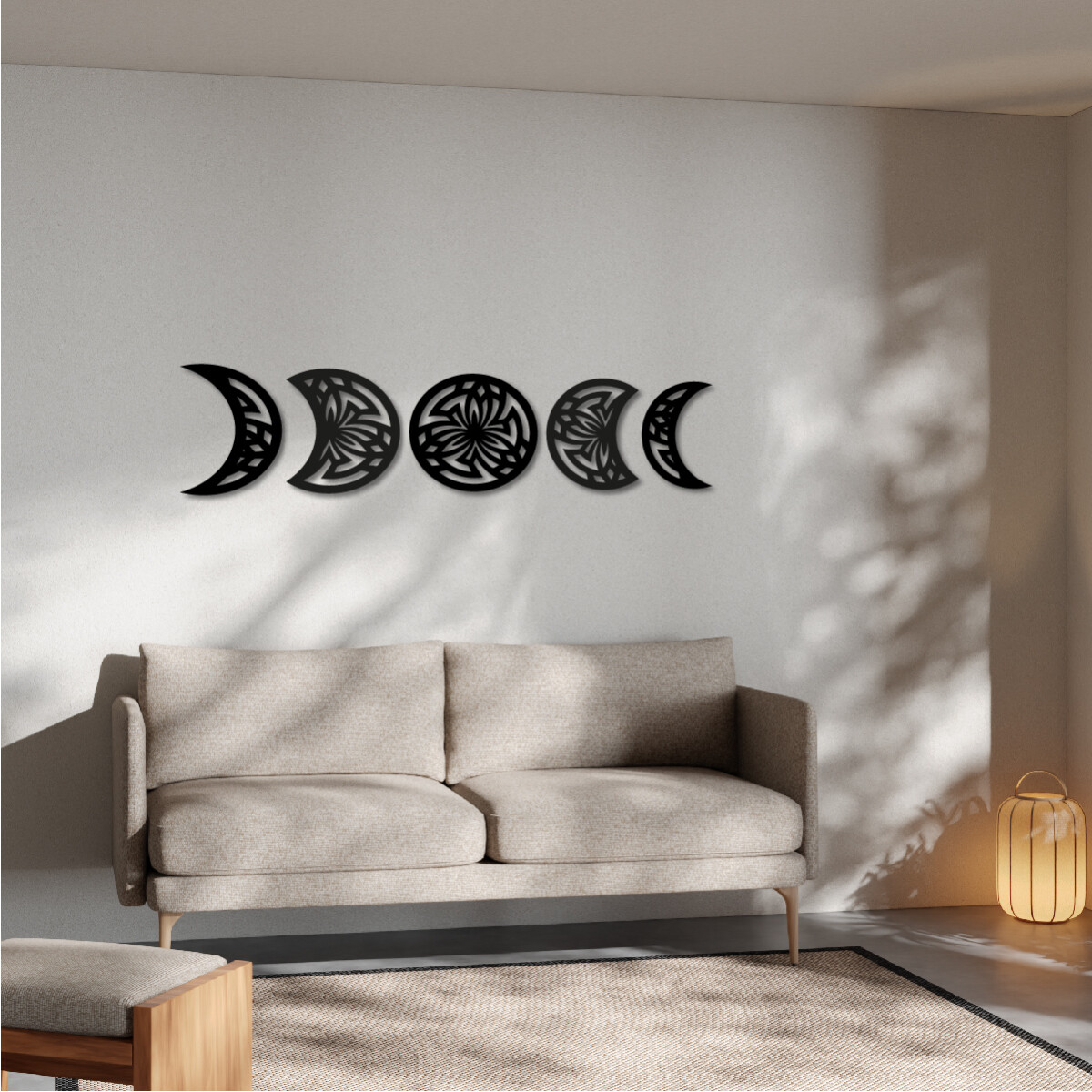 Cuadro En Madera Calada Mdf Moderno Decorativo Fases de la Luna 