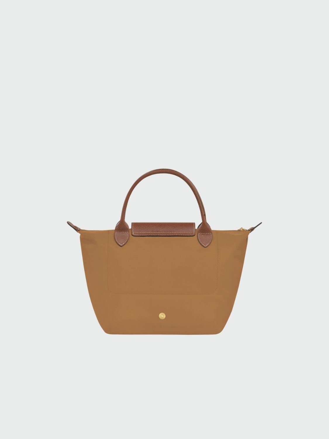 Longchamp -Cartera Longchamp plegable de nylon con cierre y asa corta, Le pliage S Beige