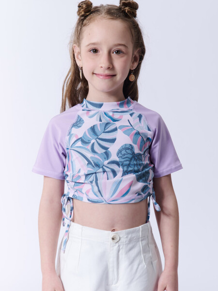 Remera manga corta uv tropical Tropical Rosada