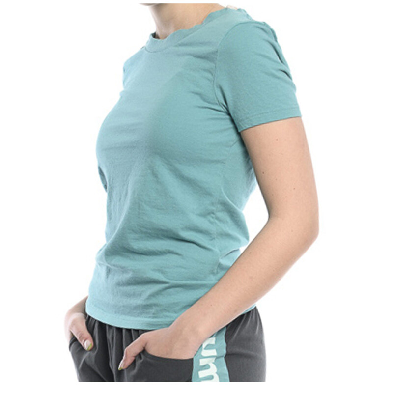 Remera de Mujer Umbro Vertical Dama Verde Petroleo - Blanco