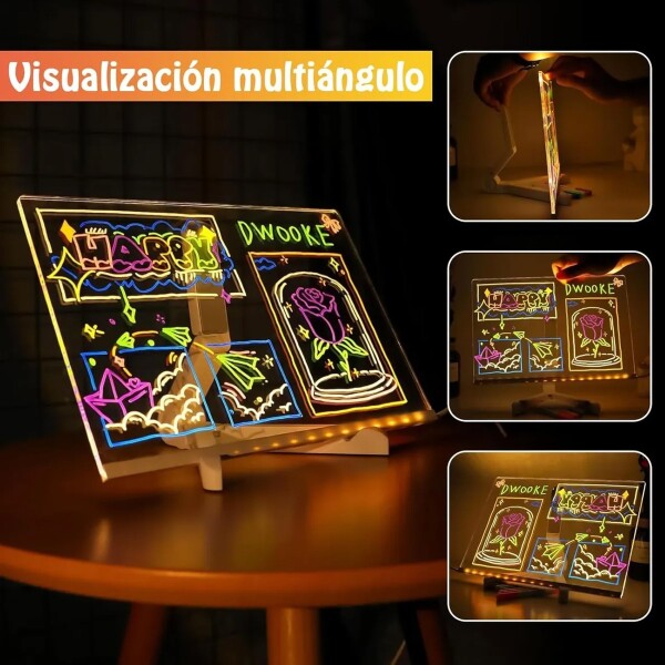 Pizarra Magica Led Luz Usb Soporte Acrilica Luminosa Atrix ® Pizarra Magica Led Luz Usb Soporte Acrilica Luminosa Atrix ®