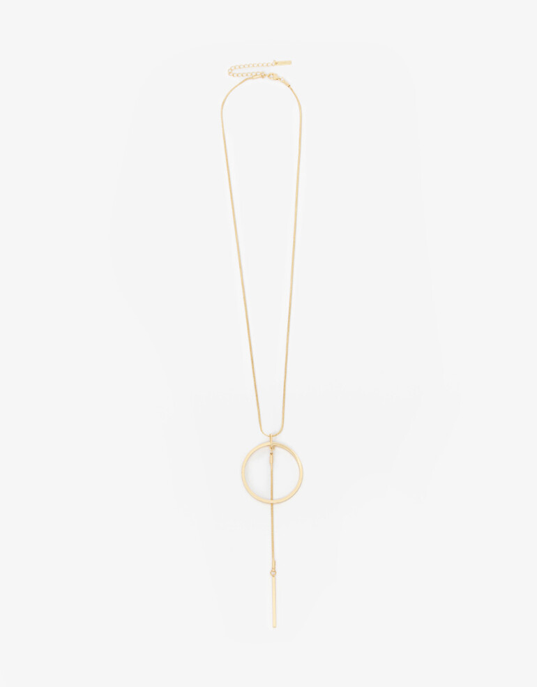 Collares Largos Collar Largo Con Anillo - Dorado