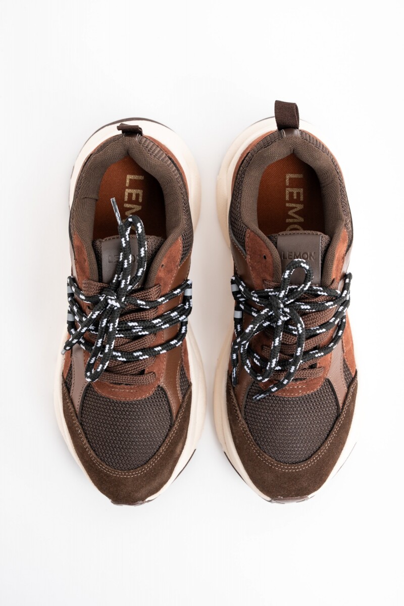 Zapatilla Combinada Chocolate