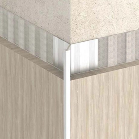 Perfil de Aluminio en Flecha para Porcelanatos Cromo Mate 12mm x 2.5mts Perfil de Aluminio en Flecha para Porcelanatos Cromo Mate 12mm x 2.5mts
