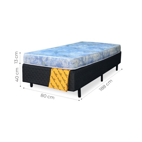 Sommier AUSTRAL - 1 Plaza - Espuma - Reversible - Suave - Base Box Madera - 80x188x53 cm Sommier AUSTRAL - 1 Plaza - Espuma - Reversible - Suave - Base Box Madera - 80x188x53 cm
