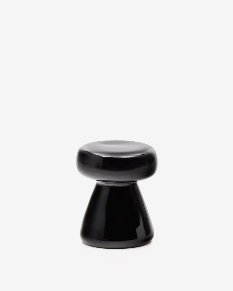 Mesa auxiliar Manya de cerámica negro Ø 38 cm 