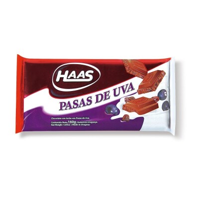 Chocolate Haas Con Pasas 160 Grs. Chocolate Haas Con Pasas 160 Grs.