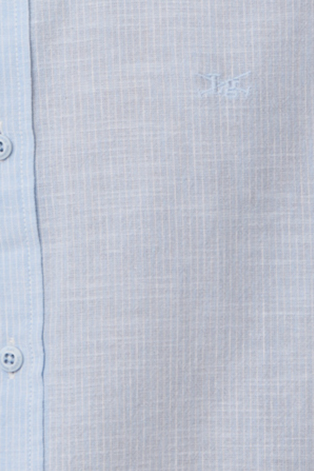 CAMISA DE LINO RAYADA Celeste