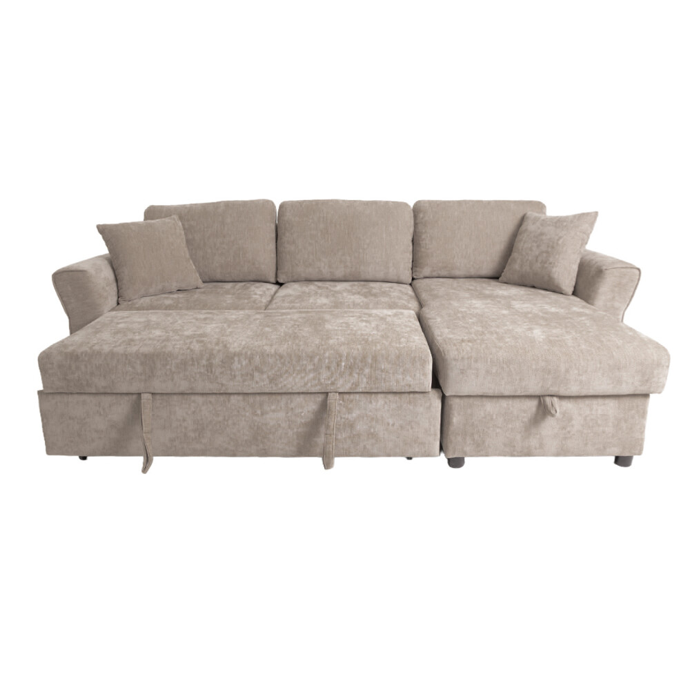 SOFÁ CAMA CHAISE/BAÚL TELA NATURAL-BEIGE BRISTOL BEIGE