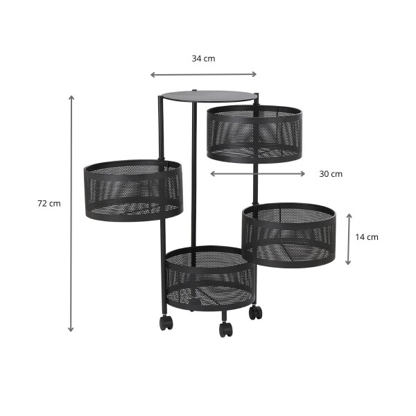Carro Organizador Canastos 4 Estantes Cocina Baño Ruedas IMBACK Carro Organizador Canastos 4 Estantes Cocina Baño Ruedas IMBACK