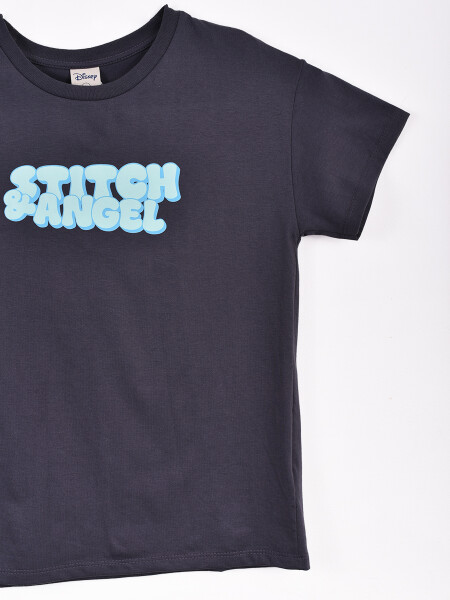 REMERA STITCH WAVES GRIS OSCURO
