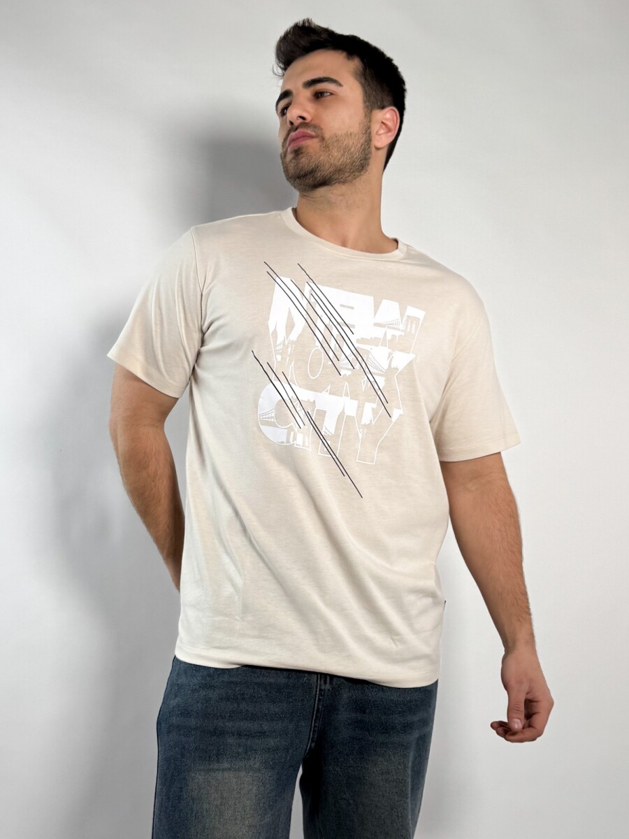 Remera estampada Buley - Beige 