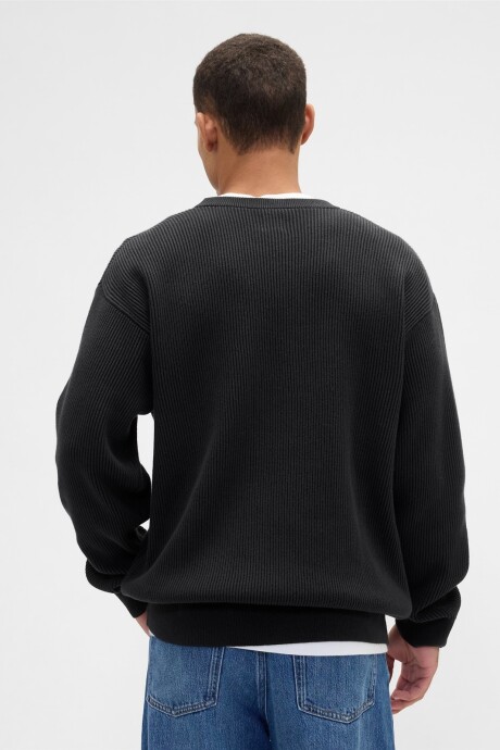 V-PLAITED RIB CREW Moonless Night