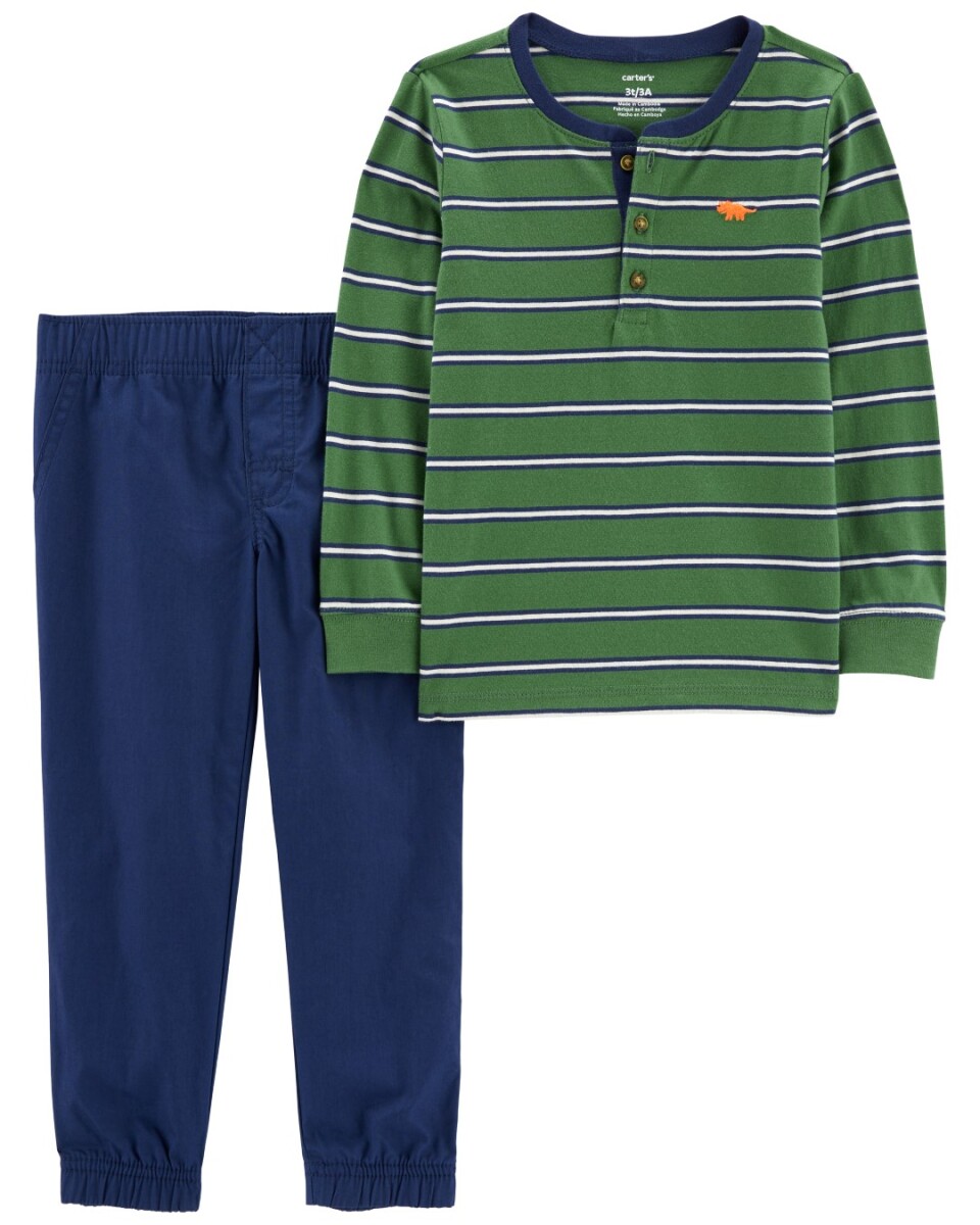 Conjunto Carters 2 Piezas Pantalón y Remera con Botones - MULTICOLOR 