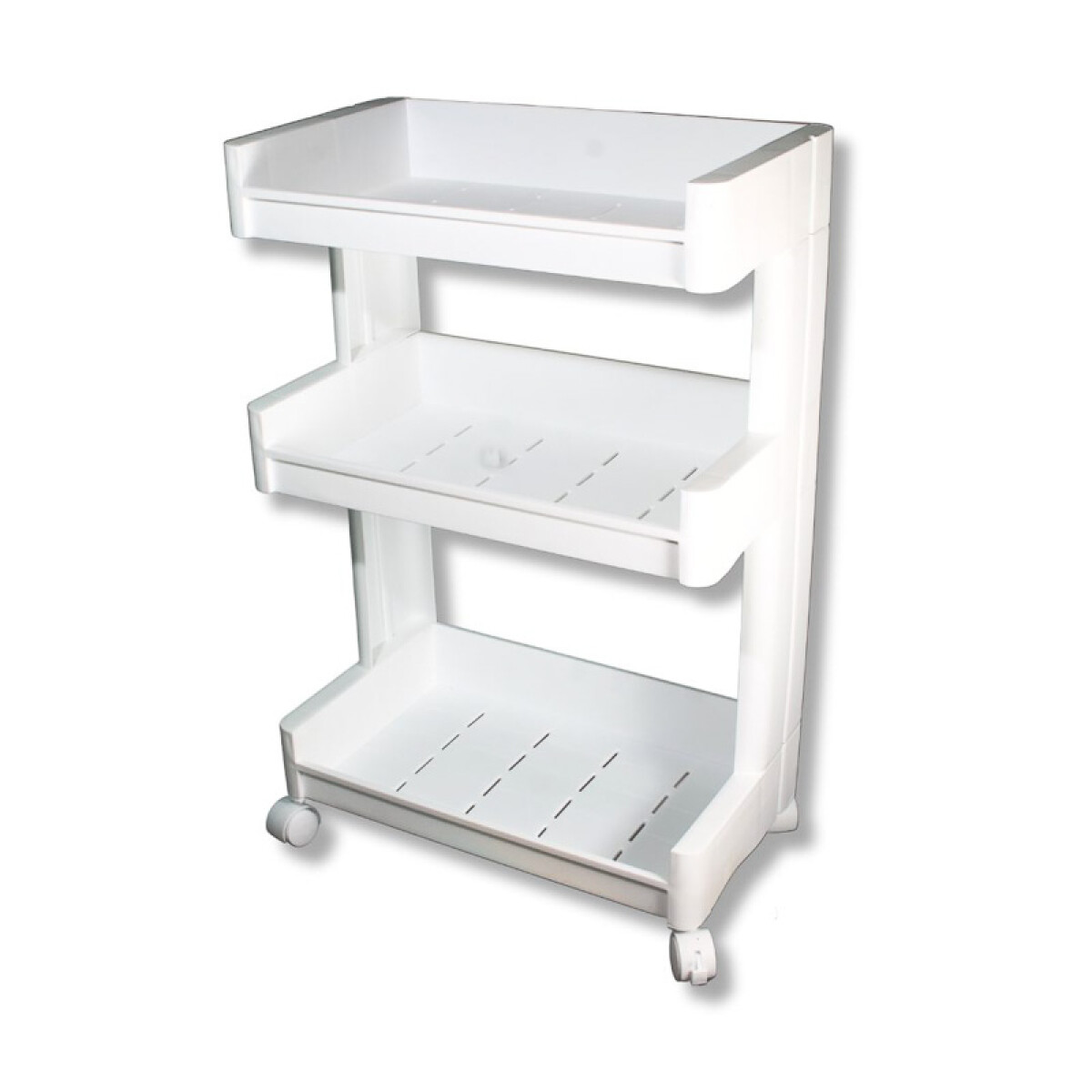 Organizador Blanco con Rueditas 3 estantes 70*45*26cm - Organizador Blanco Con Rueditas 3 Estantes 70*45*26cm 