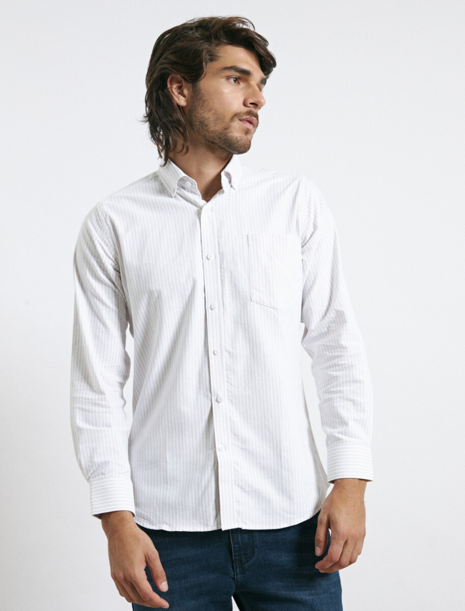 CAMISA HARRY - Beige/blanco 