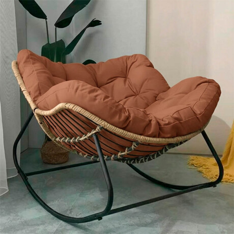 Silla Sillón Nido Mecedor Acolchado Grande Relax Marron