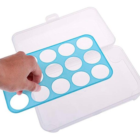 Huevera Organizador Plástico Para Almacenamiento 15 Huevos Celeste
