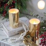 VELAS LED ALTAS 2PCS C/TIMER 7.5x7.5x15CM DORADO VELAS LED ALTAS 2PCS C/TIMER 7.5x7.5x15CM DORADO