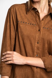 Camisa Gamuza Vegana Camel