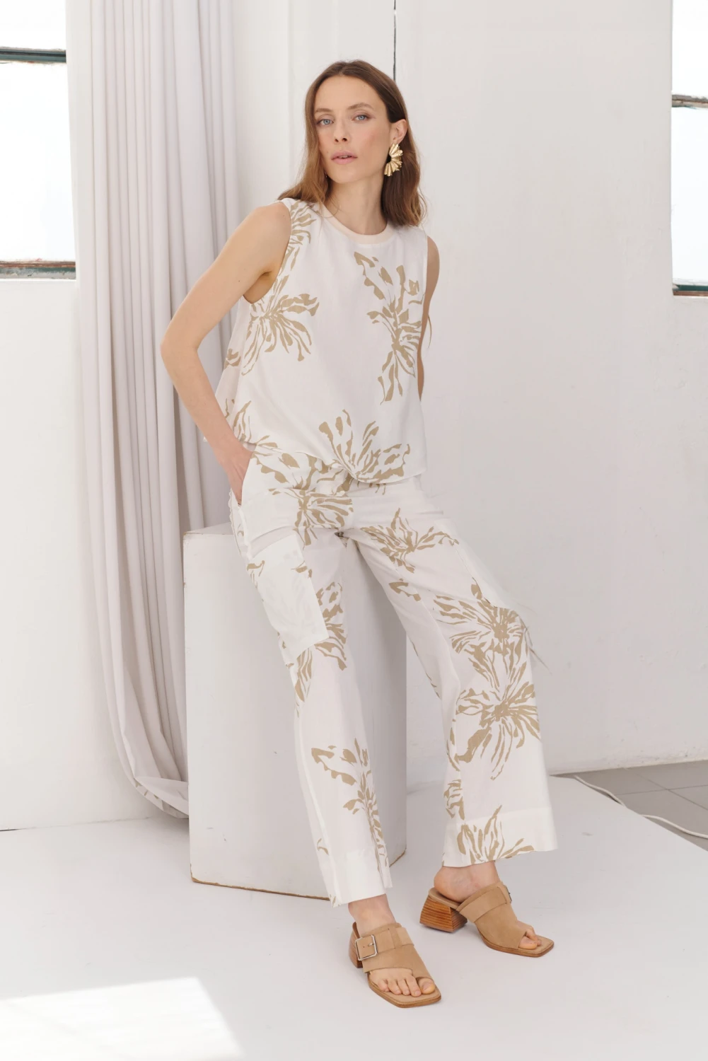 PANTALON LINO LOLA beige 3