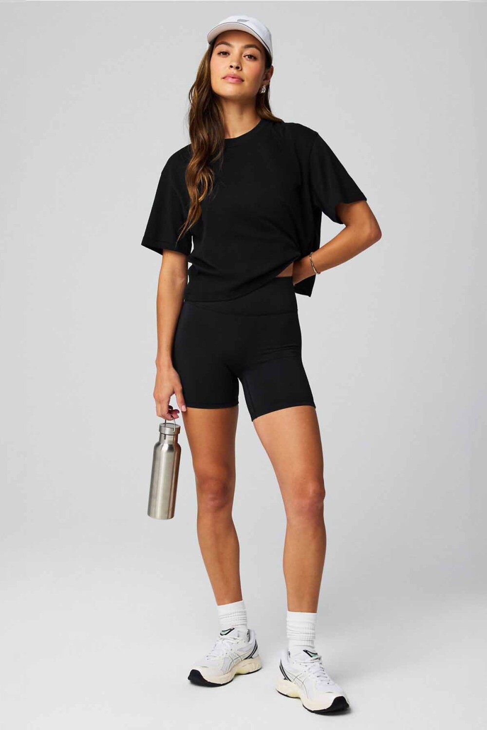 Top Training 100% Cotton Boxy Tee Mujer Black