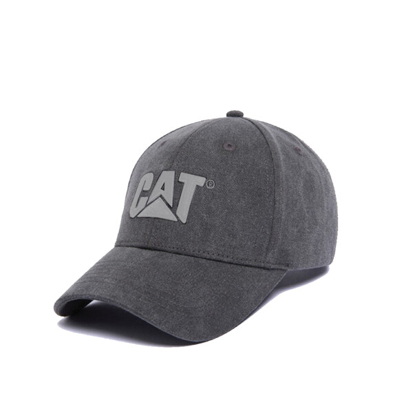 PIGMENT DYED CAT LOGO HAT - CAT GRIS