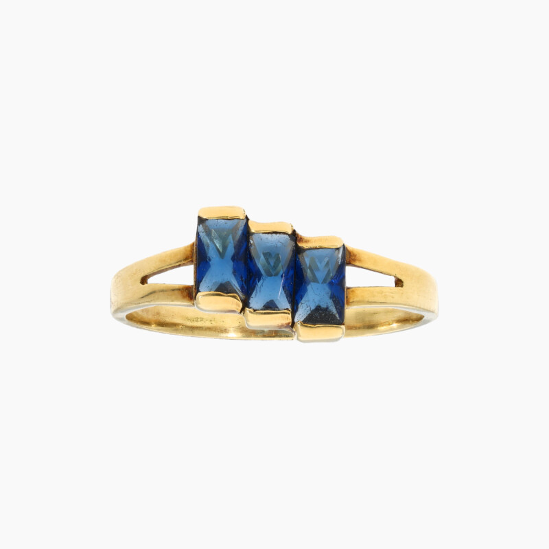Anillo en oro 18K con circonias azules Anillo En Oro 18k Con Circonias Azules