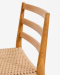 Taburete Analy respaldo madera maciza roble acabado tono natural y asiento cuerda 65cm FSC 100% Taburete Analy respaldo madera maciza roble acabado tono natural y asiento cuerda 65cm FSC 100%