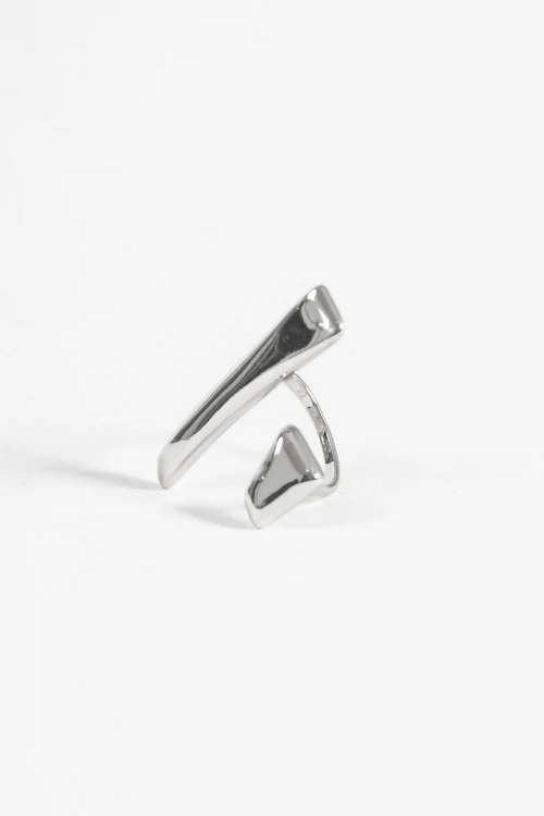 Anillo ajustable estructura plateado