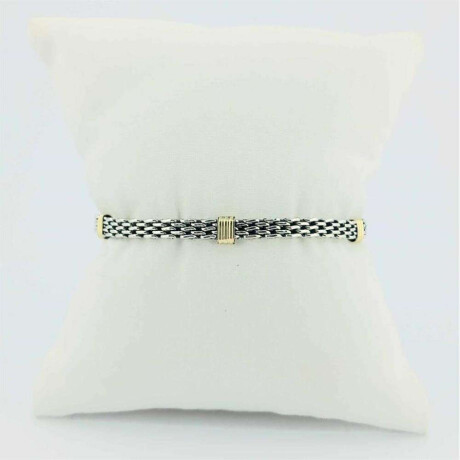 Pulsera Panterina De Plata 925 Double En Oro 18 Ktes