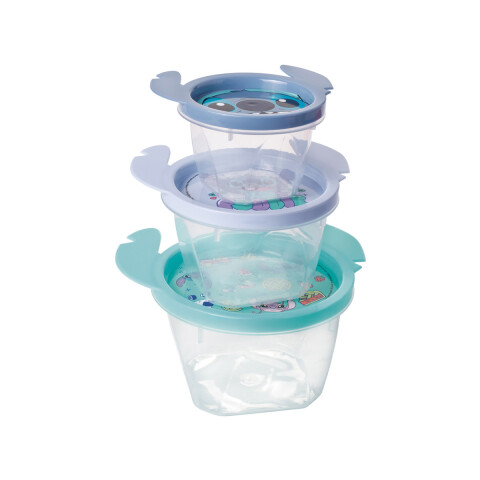 Pack x 3 Recipientes Connect Angel Stitch Azul U