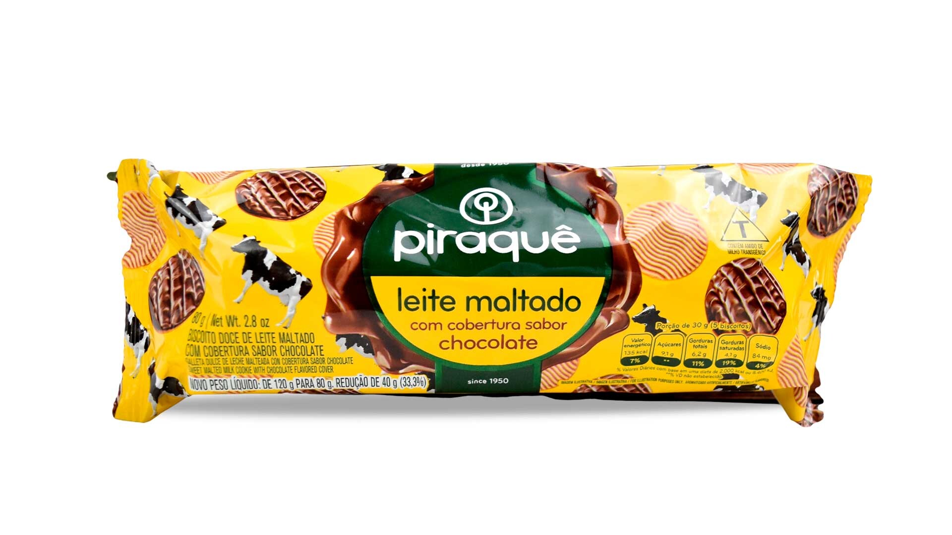 GALLETA PIRAQUE MALTEADA BAÑADA 80G CHOCOLATE 