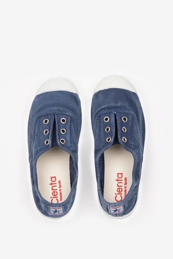Zapatilla inglesa puntera tintado enzimático Azul