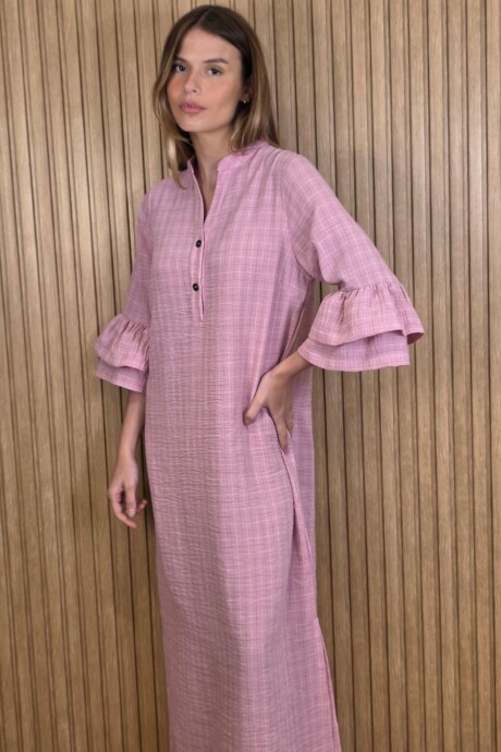 Vestido Flamenco Cuadros Rosa