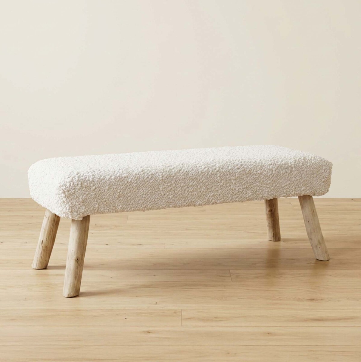 PIE DE CAMA - MADERA-Y-TELA GRIS JAIPUR 