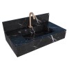 Mueble de baño suspendido de porcelanato Negro Milano 84 cm con bacha incorporada Mueble De Baño Suspendido De Porcelanato Negro Milano 84 Cm Con Bacha Incorporada